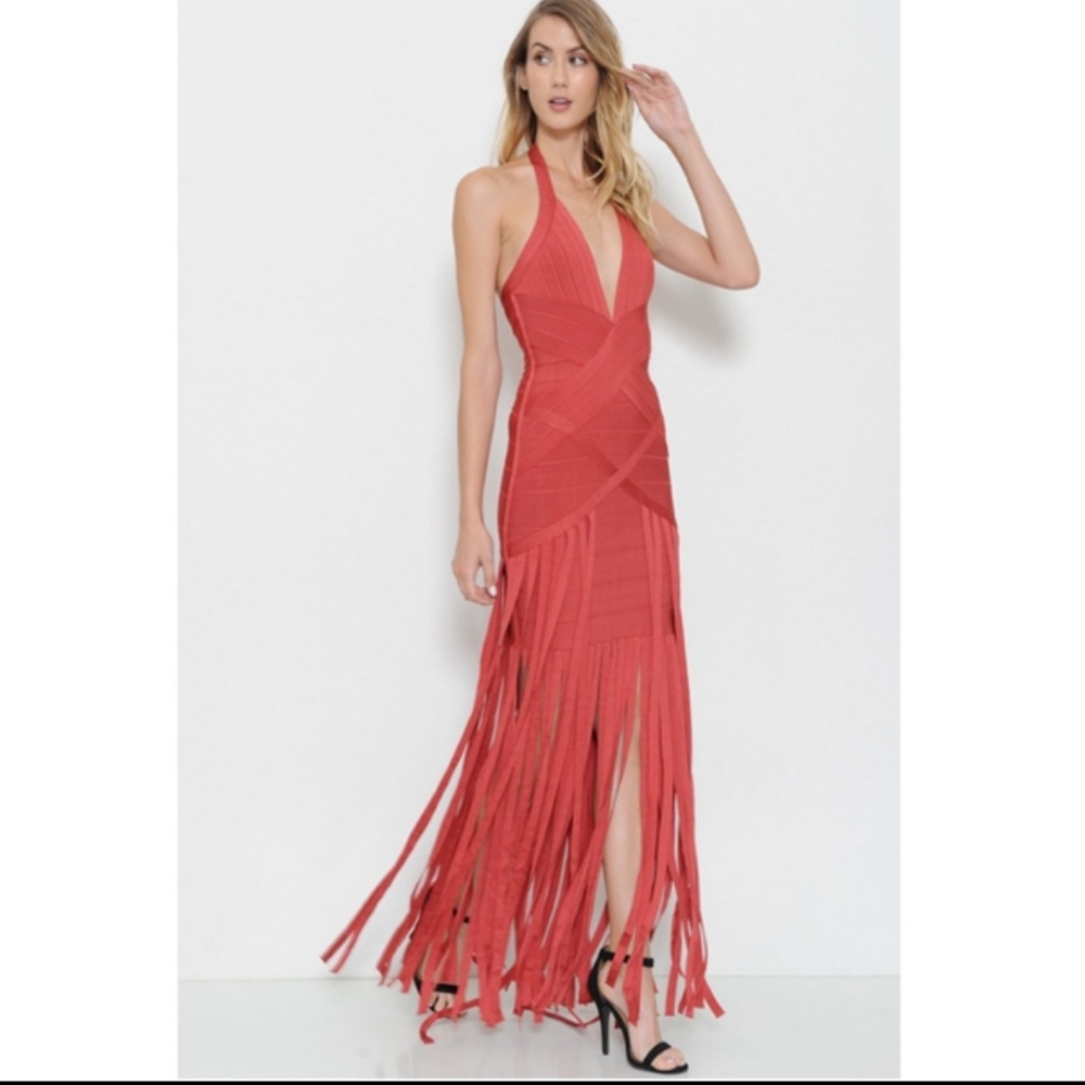 L'ATISTE Bandage maxi dress bodycon silhouette